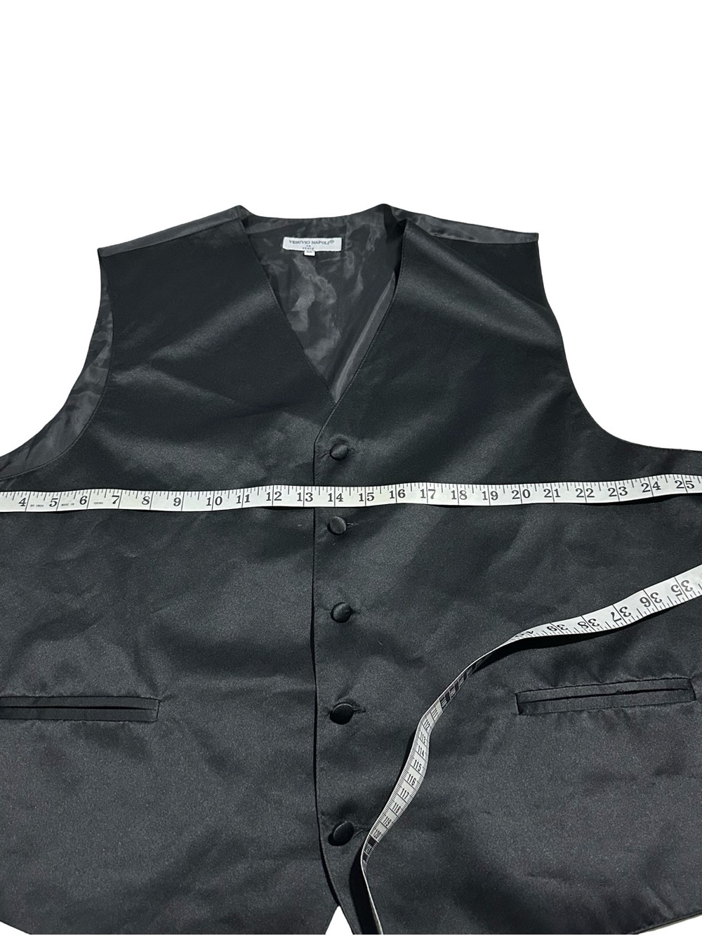 Vesuvio Napoli Mens Satin Tuxedo Vest Waistcoat Black Big & Tall Sz 3XL XXXL - Picture 11 of 14